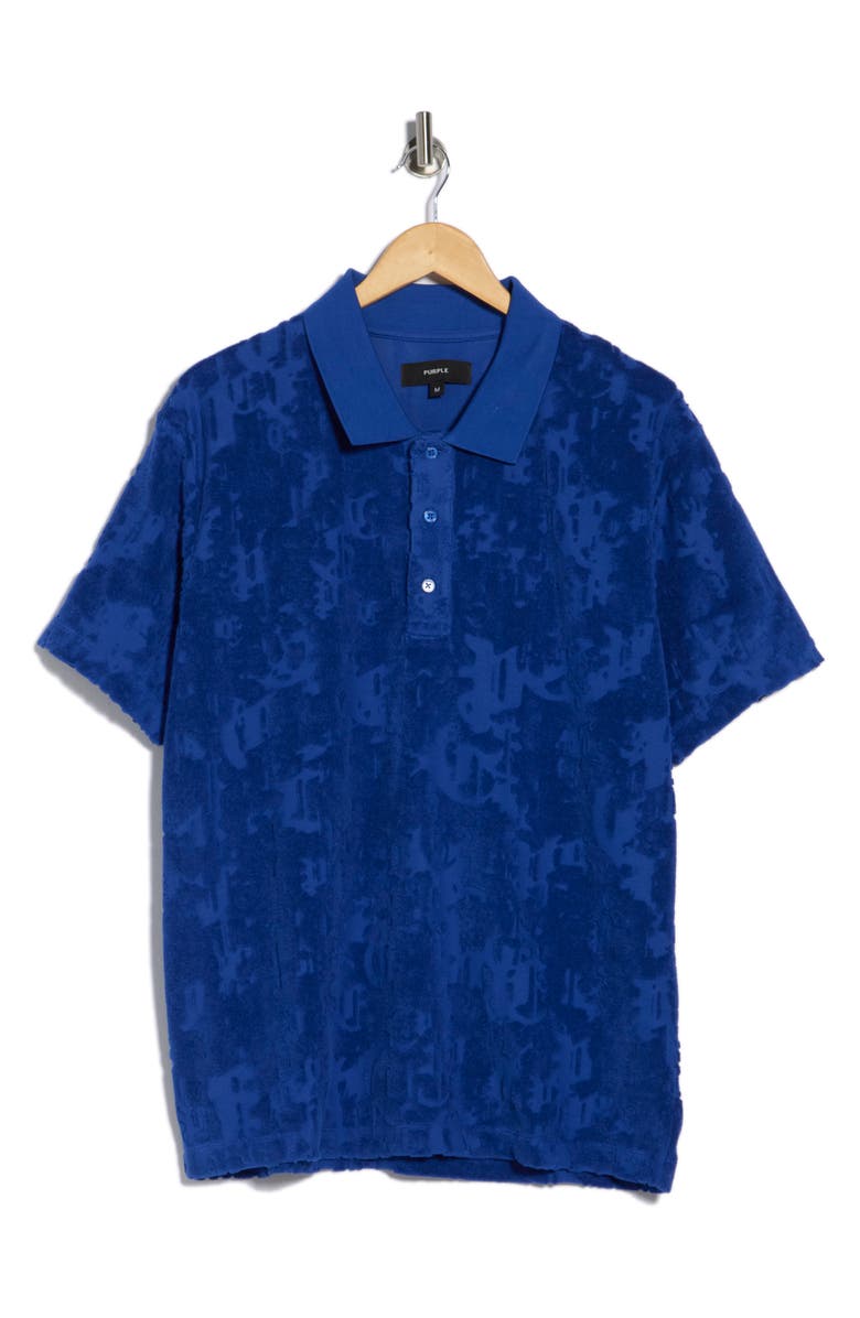 PURPLE BRAND Logo Cotton Blend Terry Polo, Main, color,