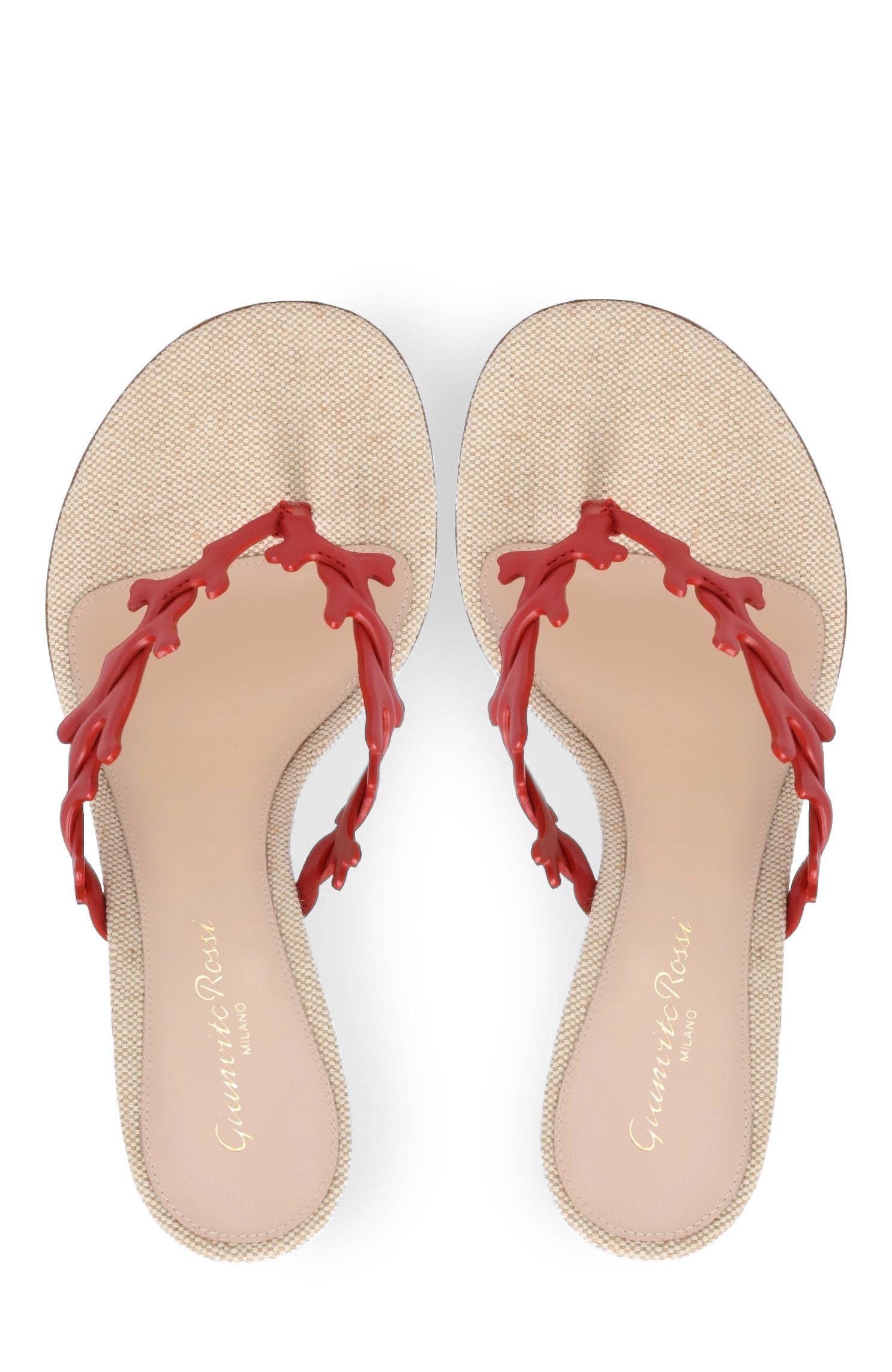 Gianvito Rossi Ocean Thong Sandal, Alternate, color, Red Nappa