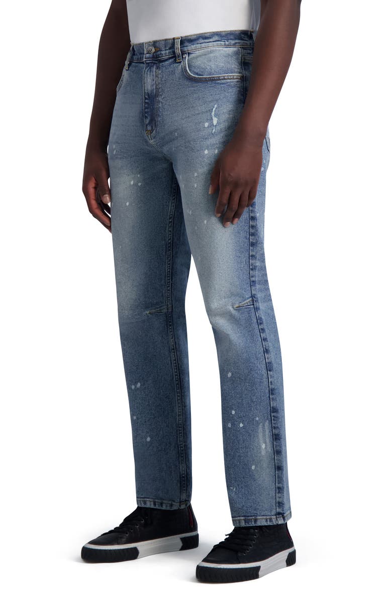 KARL LAGERFELD PARIS Splatter Straight Leg Jeans, Alternate, color, 