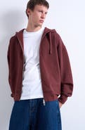 Topman Oversize Zip Hoodie