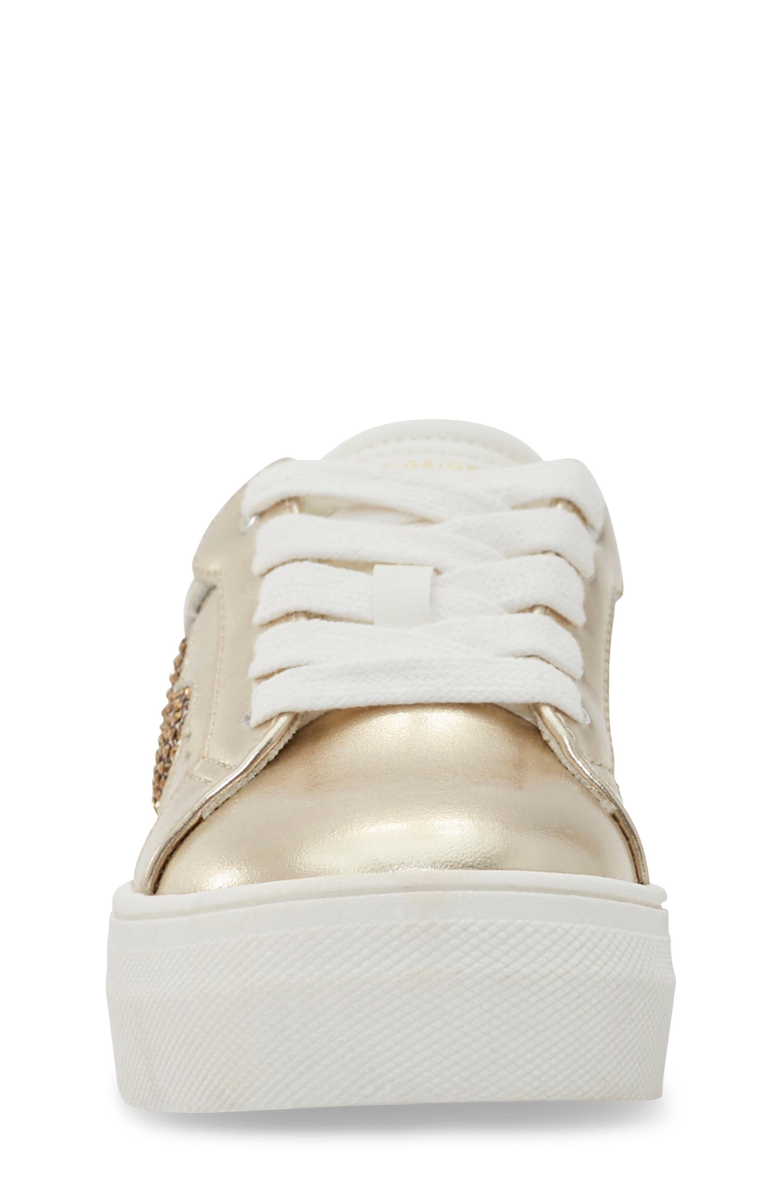 Kurt Geiger London Kids' Mini Luckson Heart Platform Sneaker, Alternate, color, Gold