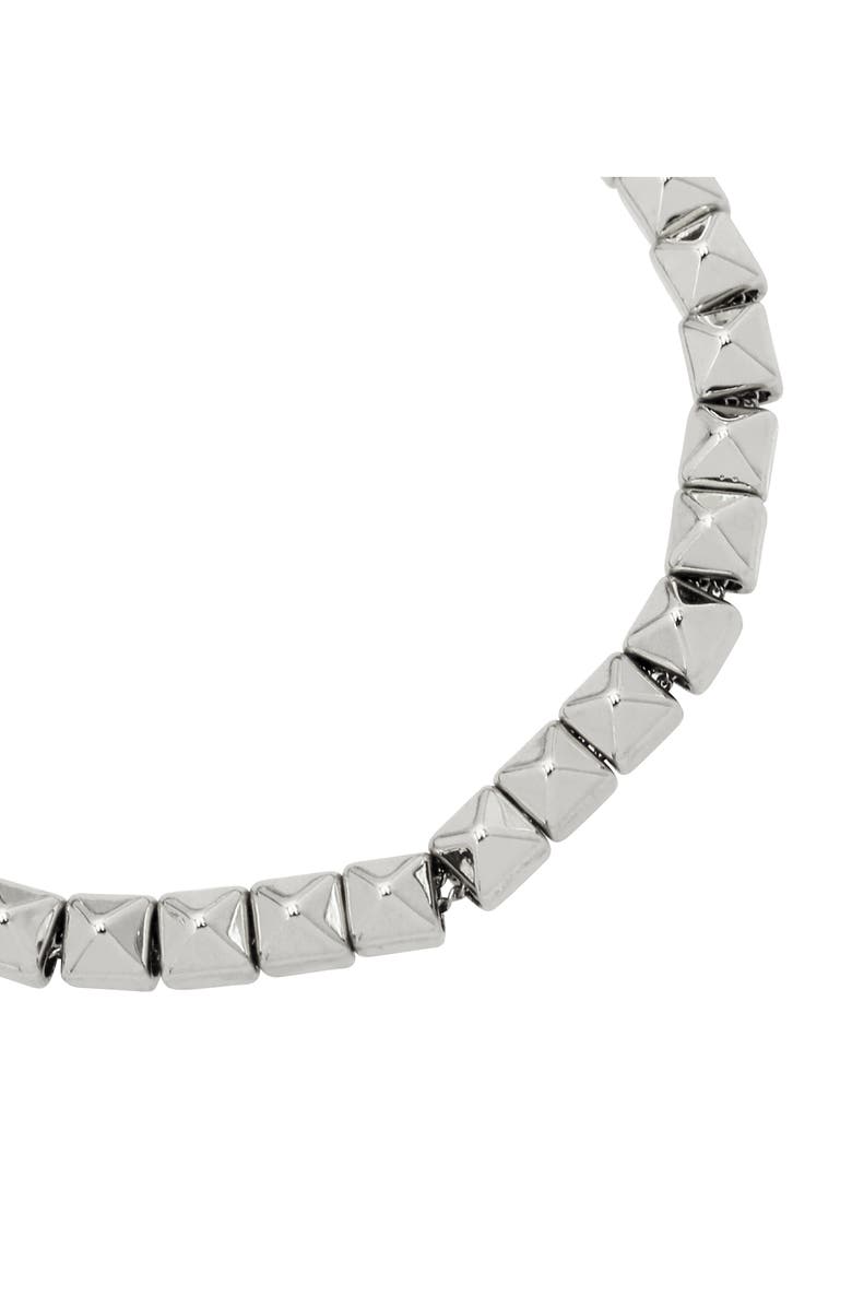 AllSaints Pyramid Flex Chain Bracelet, Alternate, color, Rhodium
