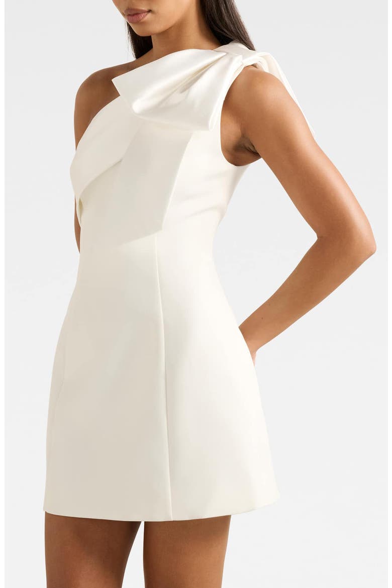 Holly Bow Shoulder Minidress, Alternate, color, PORCELAIN