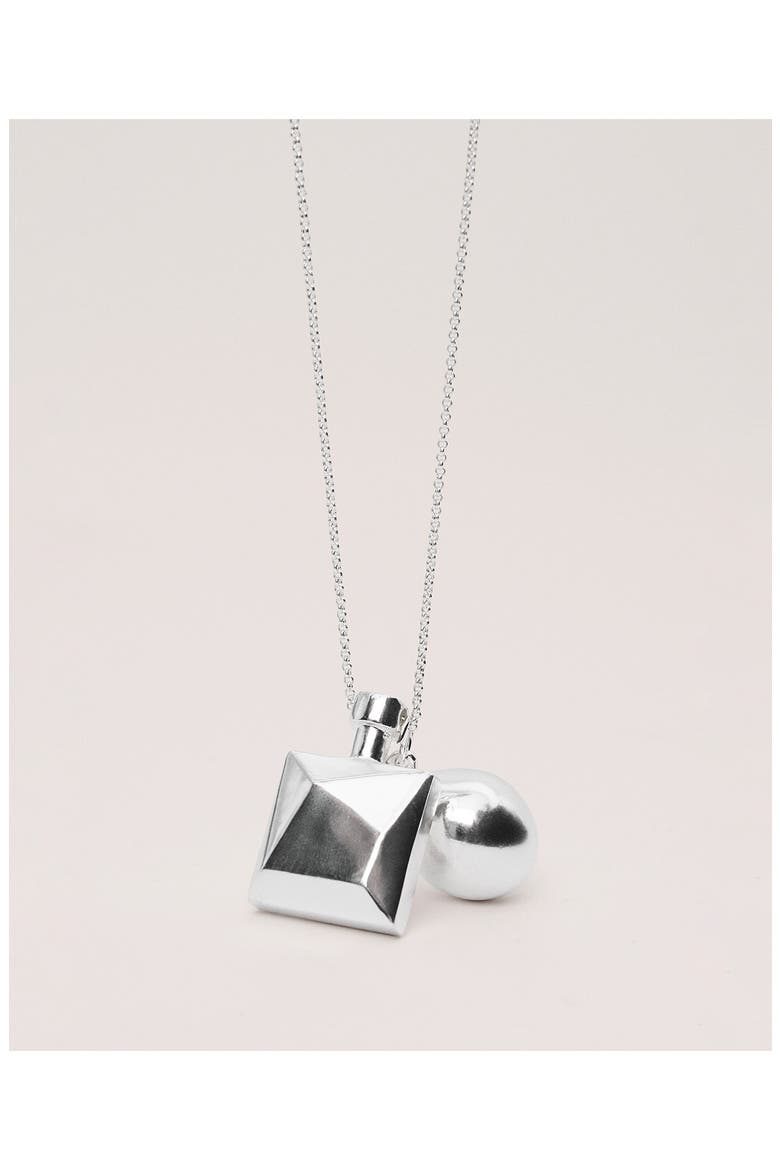 Geometric Charm Necklace, Alternate, color, SILVER