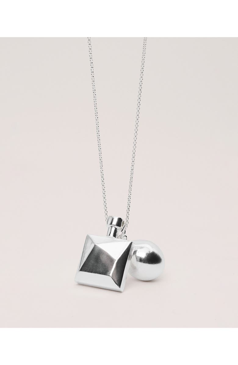 MANGO Geometric Charm Necklace, Alternate, color, Silver