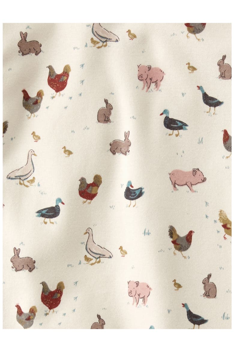 Kids' Print Fitted Organic Cotton Two-Piece Pajamas, Alternate, color, LP FARM FRIENDS