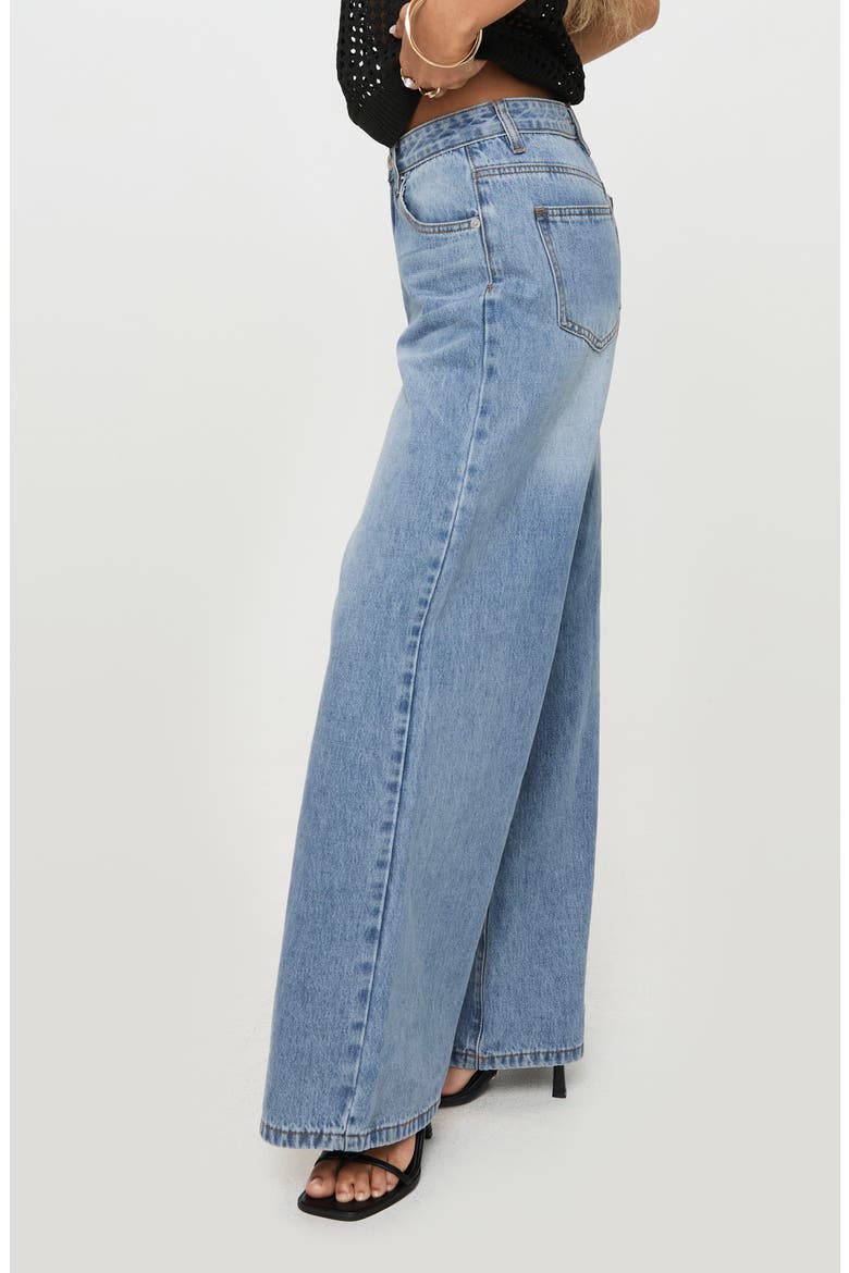 Colemane Low Rise Wide Leg Jeans, Alternate, color, DENIM