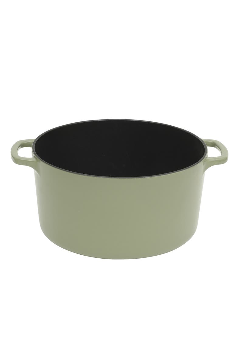 Enamel-Coated Cast Iron Dutch Oven Pot with Oven-Safe Glass Lid, Alternate, color, Juniper Green