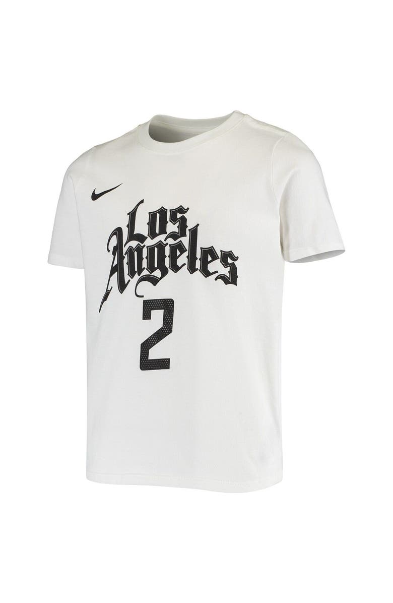 Nike Youth Nike Kawhi Leonard White LA Clippers Name & Number Performance T-Shirt, Alternate, color,