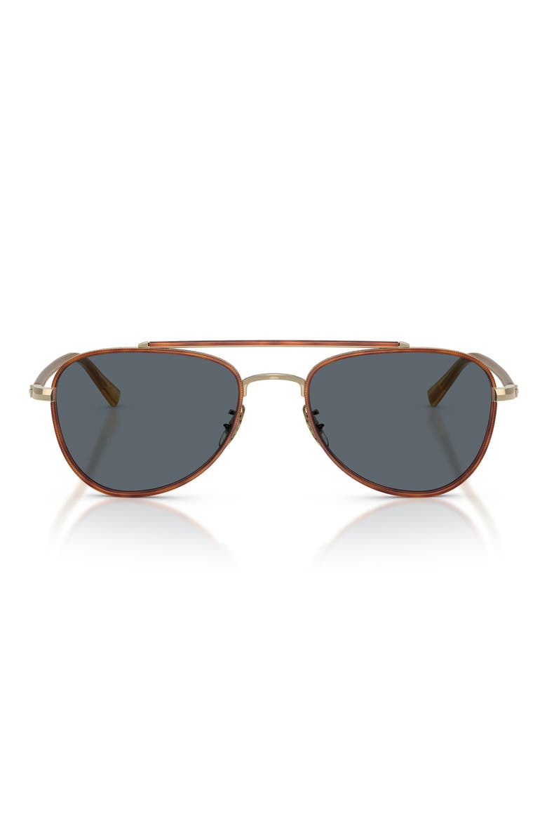 52mm Sacoye Pilot Sunglasses, Main, color, GOLD/ AMBER / BLUE