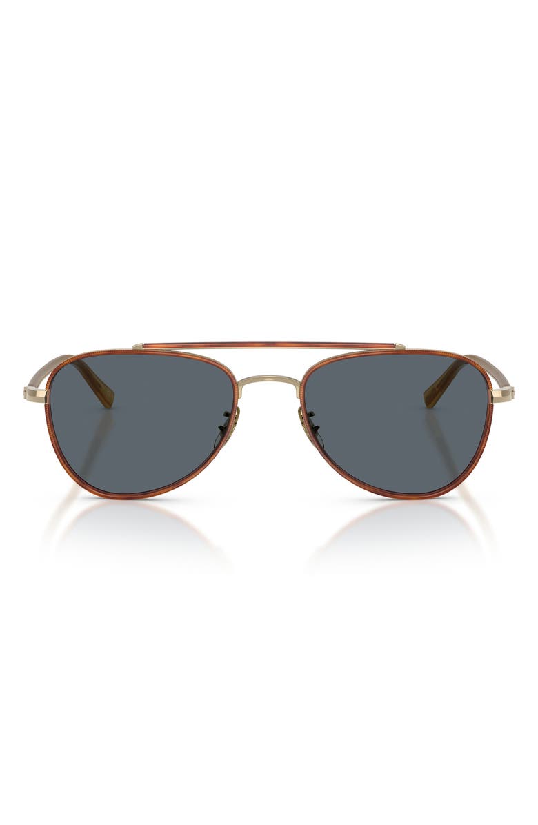 Oliver Peoples 52mm Sacoye Pilot Sunglasses, Main, color, Gold/ Amber / Blue