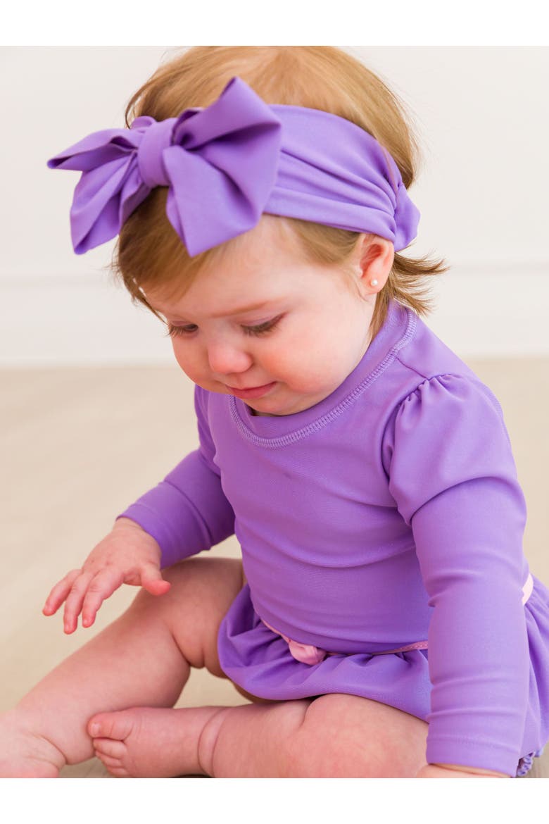 Girls UPF50+ Shimmer Swim Bow Headband, Alternate, color, Wisteria Purple