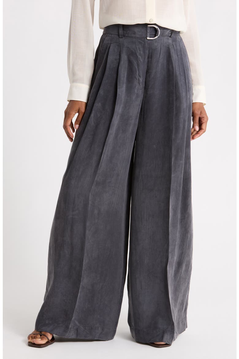 Double Pleated Wide Leg Trousers, Main, color, INDIGO