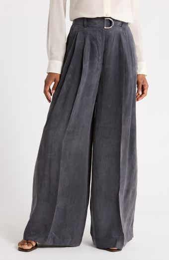 Double Pleated Wide Leg Trousers