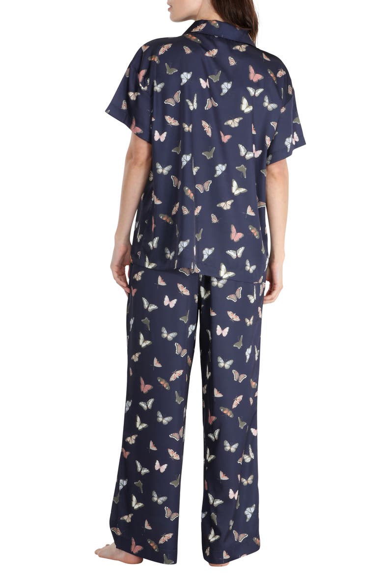 Honeydew Sunday Rest Print Short Sleeve Satin Pajamas, Alternate, color,