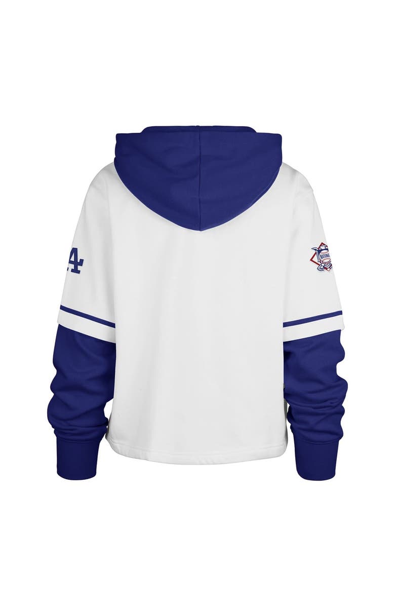 '47 Women's '47 White Los Angeles Dodgers Trifecta Shortstop Cropped Pullover Hoodie, Alternate, color, 