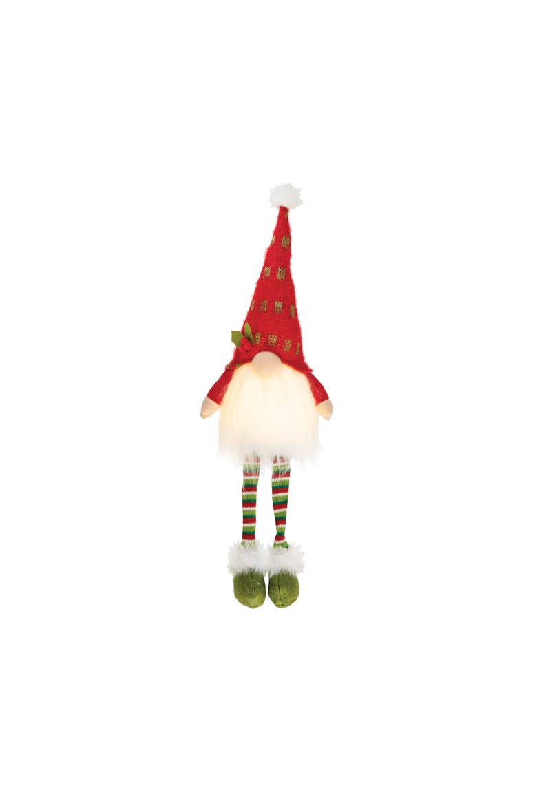 Red Sitting LED Gnome, Main, color, Red