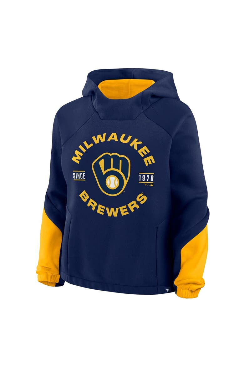 Women's Fanatics Navy Milwaukee Brewers Oversized Time to Win Pullover Hoodie, Alternate, color, Navy