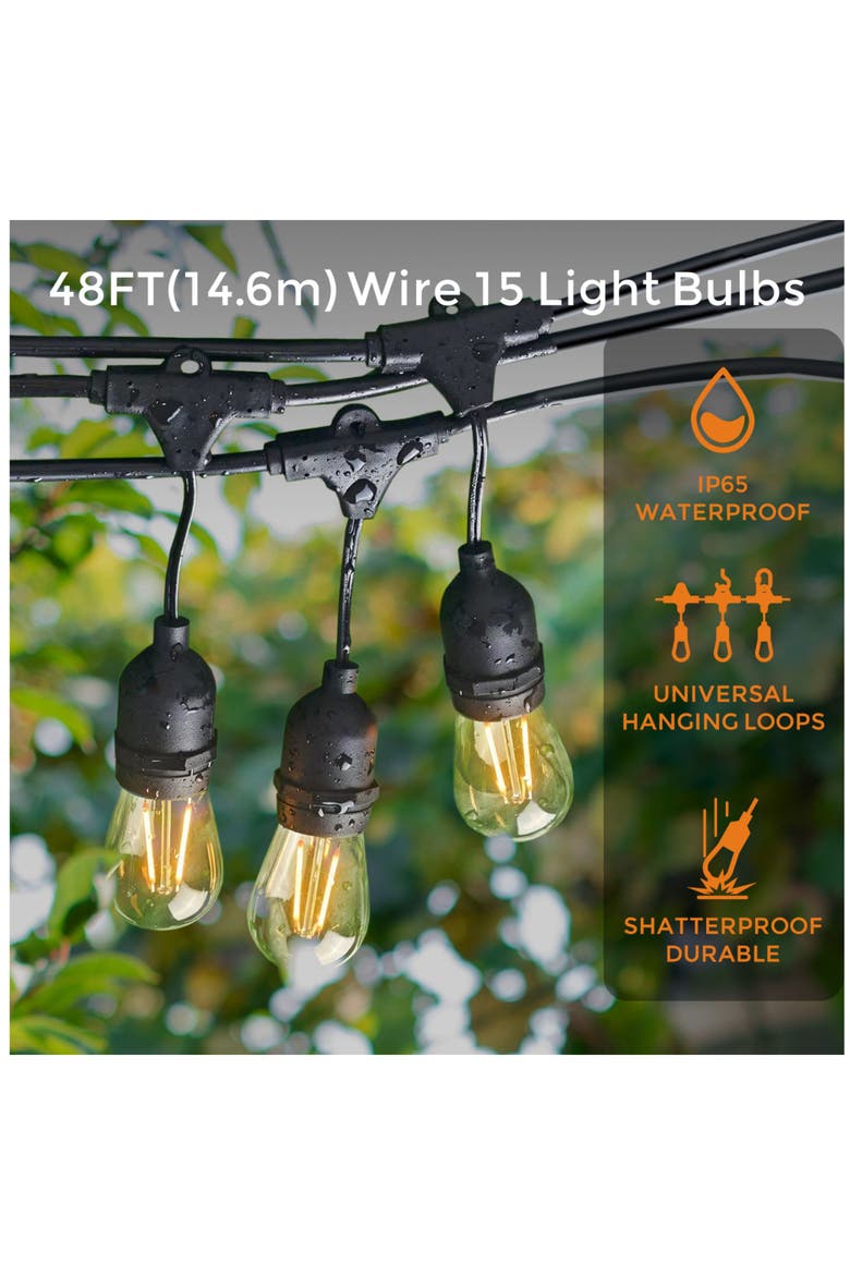 Outdoor String Lights, Alternate, color, Warm White