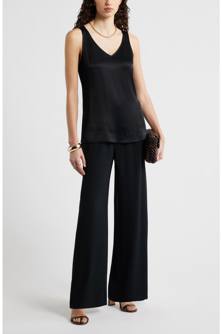 Satin Shell Top, Alternate, color, BLACK
