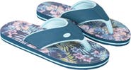 Animal Leaf Print Flip Flops