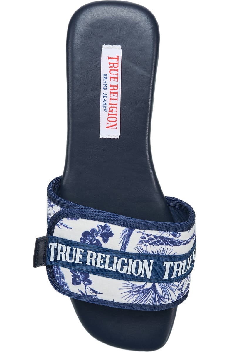 True Religion Missy Logo Adjustable Sandal, Alternate, color, Blue