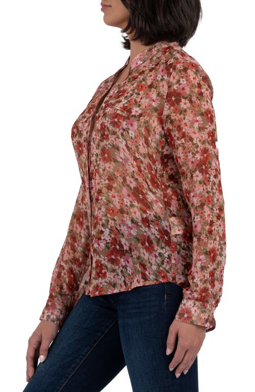 Kut From The Kloth Jasmine Chiffon Button-up Shirt In Multi