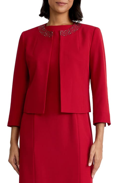 Embellished Open Front Jacket