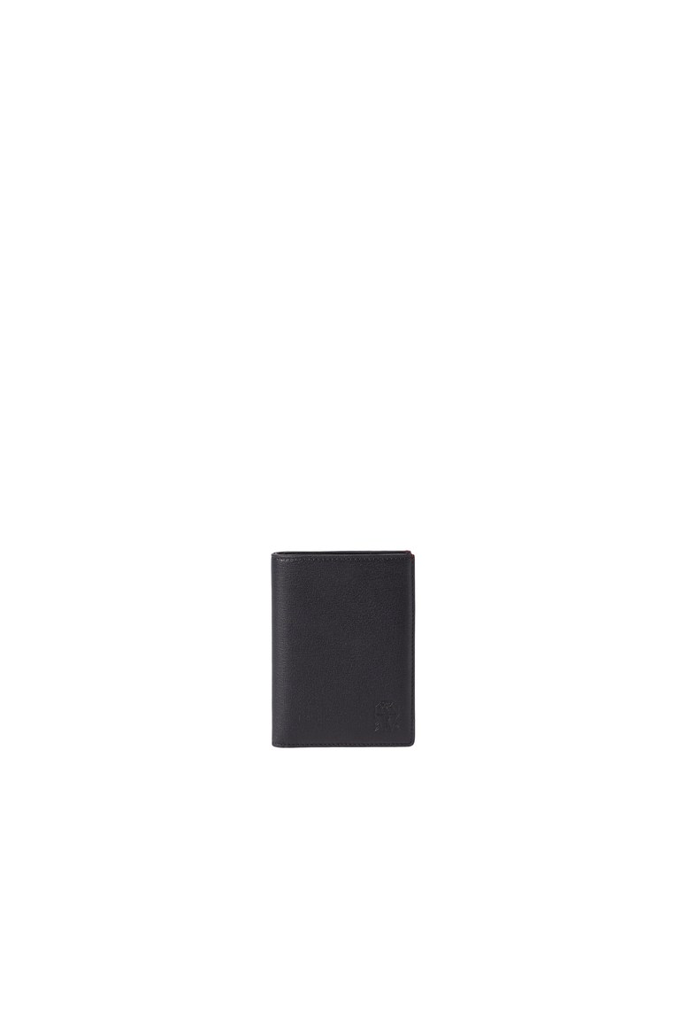 Brushed leather passport holder, Alternate, color, Black