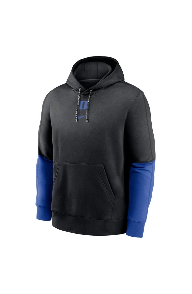 Nike Men's Nike Black/Royal Duke Blue Devils 2024 Sideline Club Pullover Hoodie, Alternate, color, Black