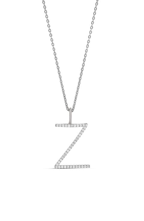 Jumbo Pavé Block Initial Pendant Necklace