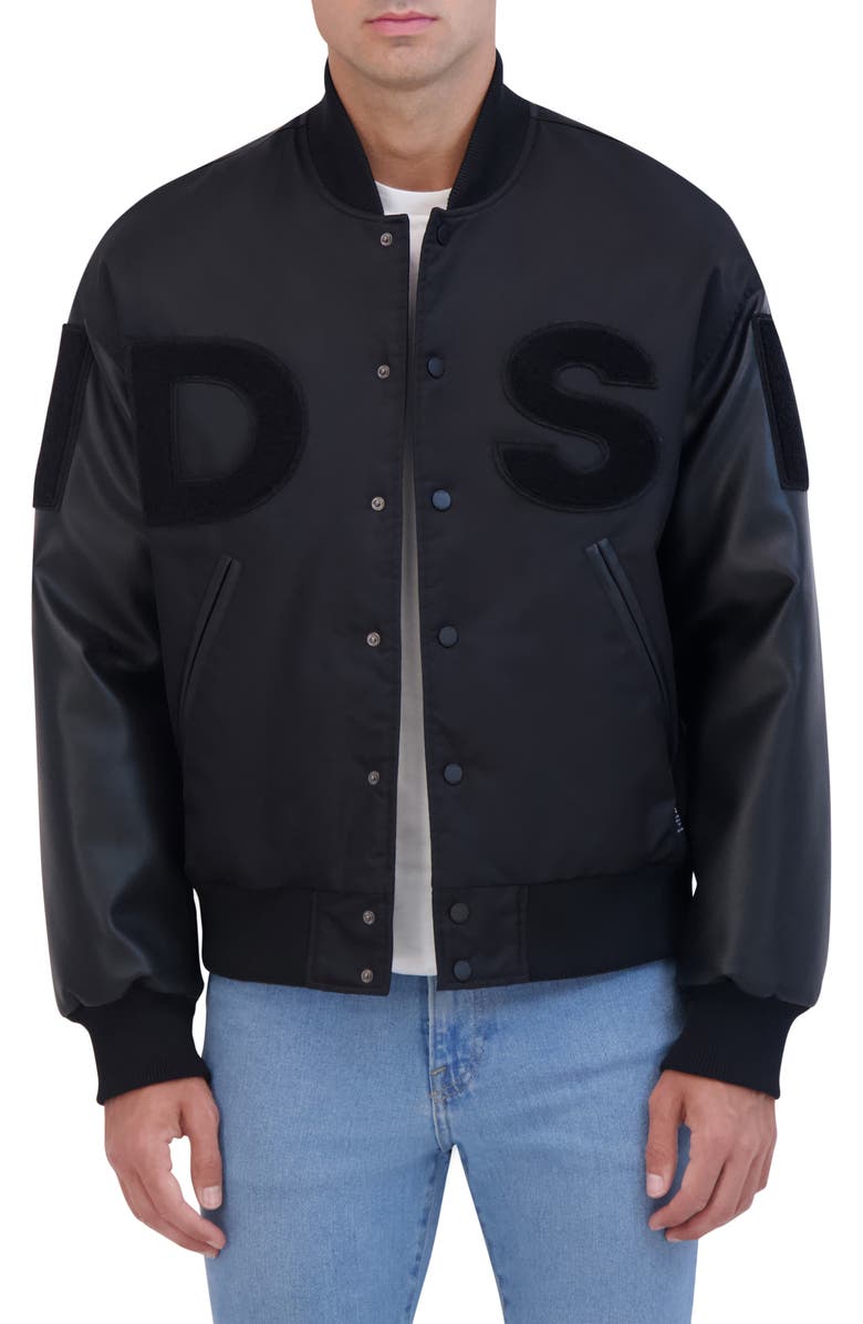 Hudson Jeans Logo Varsity Jacket, Main, color, 
