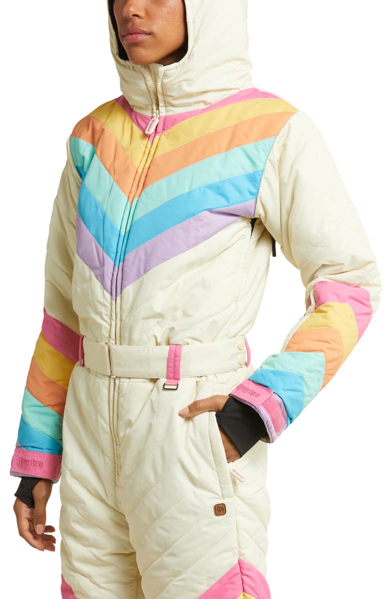 TIPSY ELVES Retro Rainbow Waterproof Snowsuit, Alternate, color,
