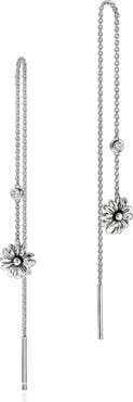 John Hardy B&F x JH Wildflower Drop Chain Earrings, Sterling Silver, Lab Grown Diamond