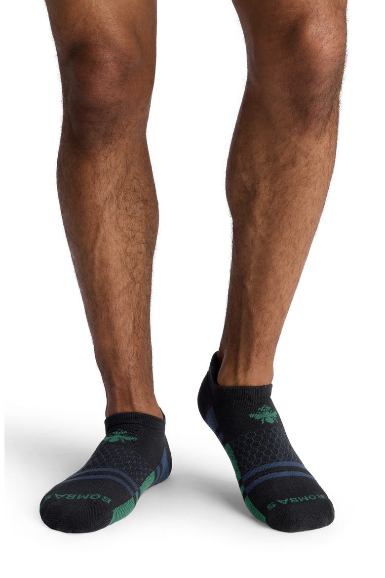 Solid Mirrored Stripes Golf Ankle Socks, Alternate, color, BLACK CANOPY