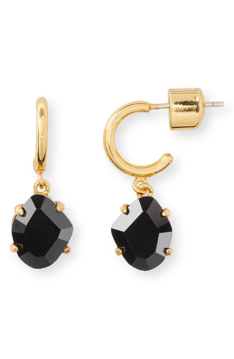 Kate Spade New York treasure trove crystal drop huggie hoop earrings, Main, color,