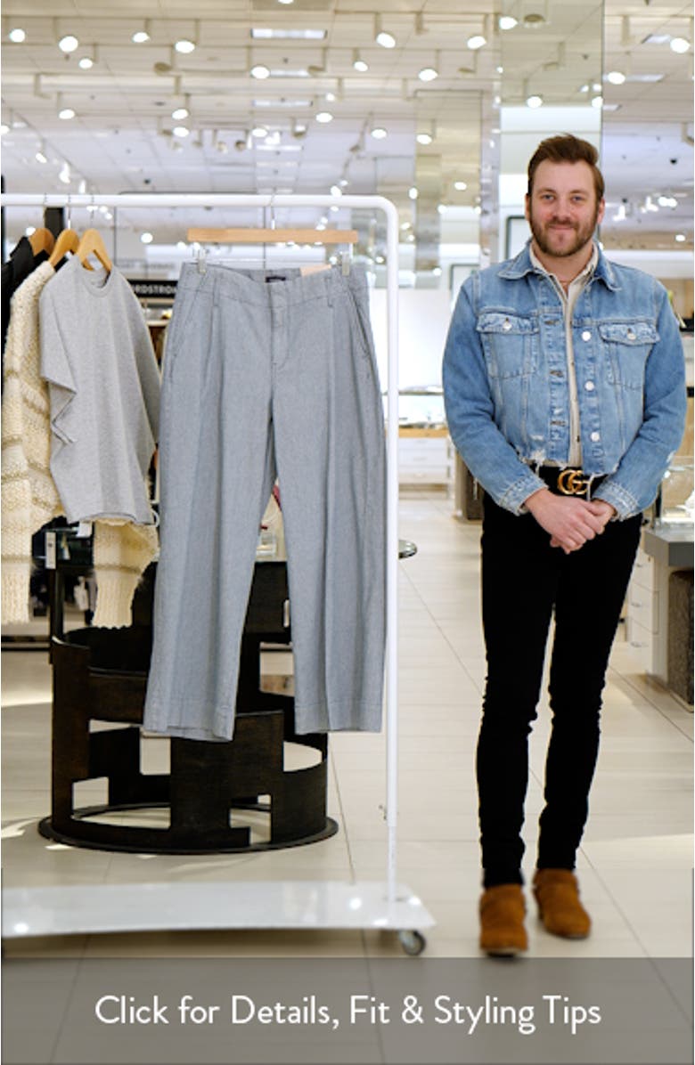 Mona Pinstripe High Waist Crop Wide Leg Jeans, sales video thumbnail