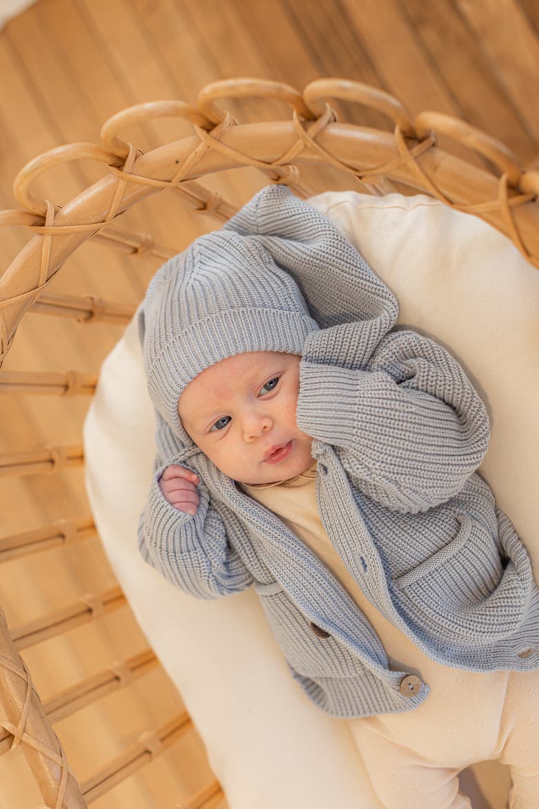 Knit Hoodie Jacket with Matching Hat, Alternate, color, Mink