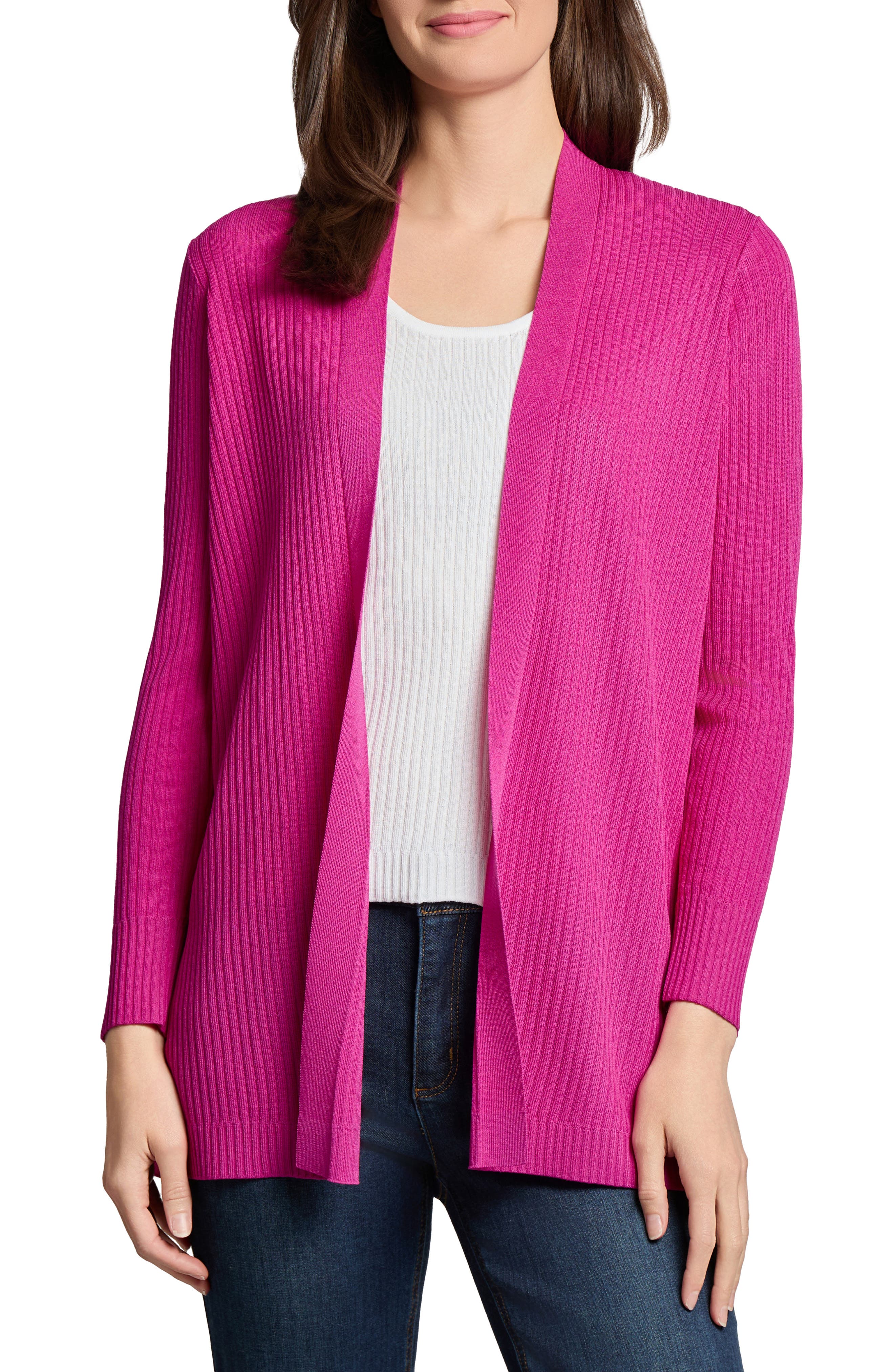 Sutton Open Front Rib Cardigan