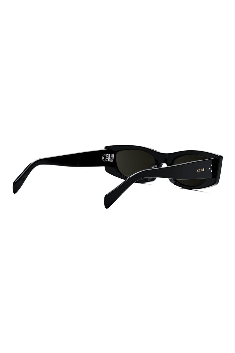 Bold 3 Dots 55mm Rectangular Sunglasses, Alternate, color, SHINY BLACK / SMOKE