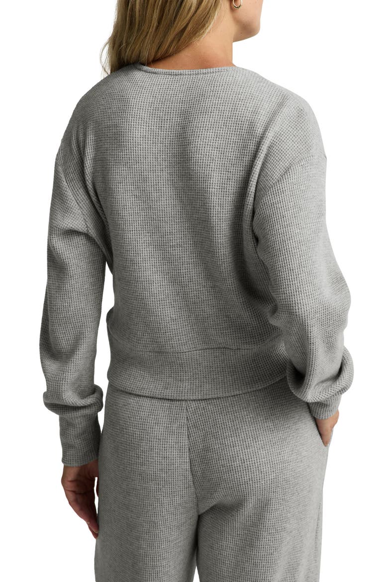 Rest Day Waffle Stitch Wrap Cardigan, Alternate, color, HEATHER GRAY