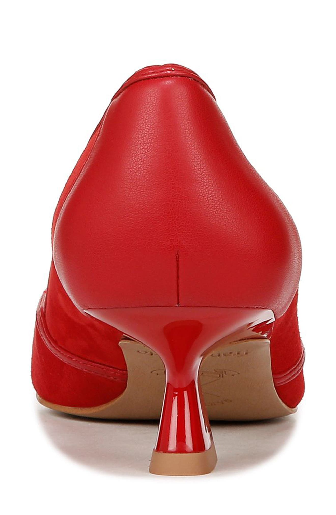 Darcy Pointed Toe Kitten Heel Pump, Alternate, color, RED