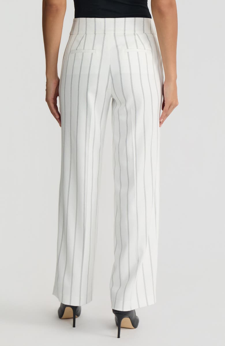 KASPER The Ava Wide Leg Pants, Alternate, color, Lily White/ Blk
