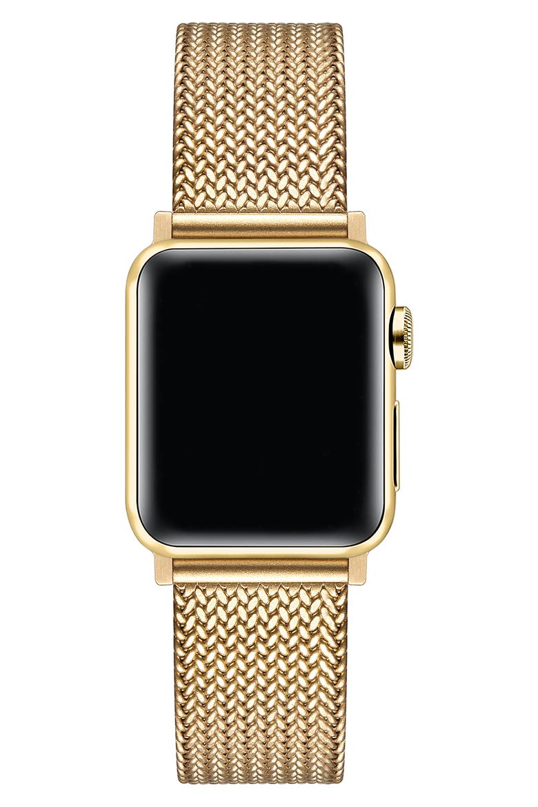 Stainless Steel Mesh Apple Watch® Watchband, Alternate, color, GOLD