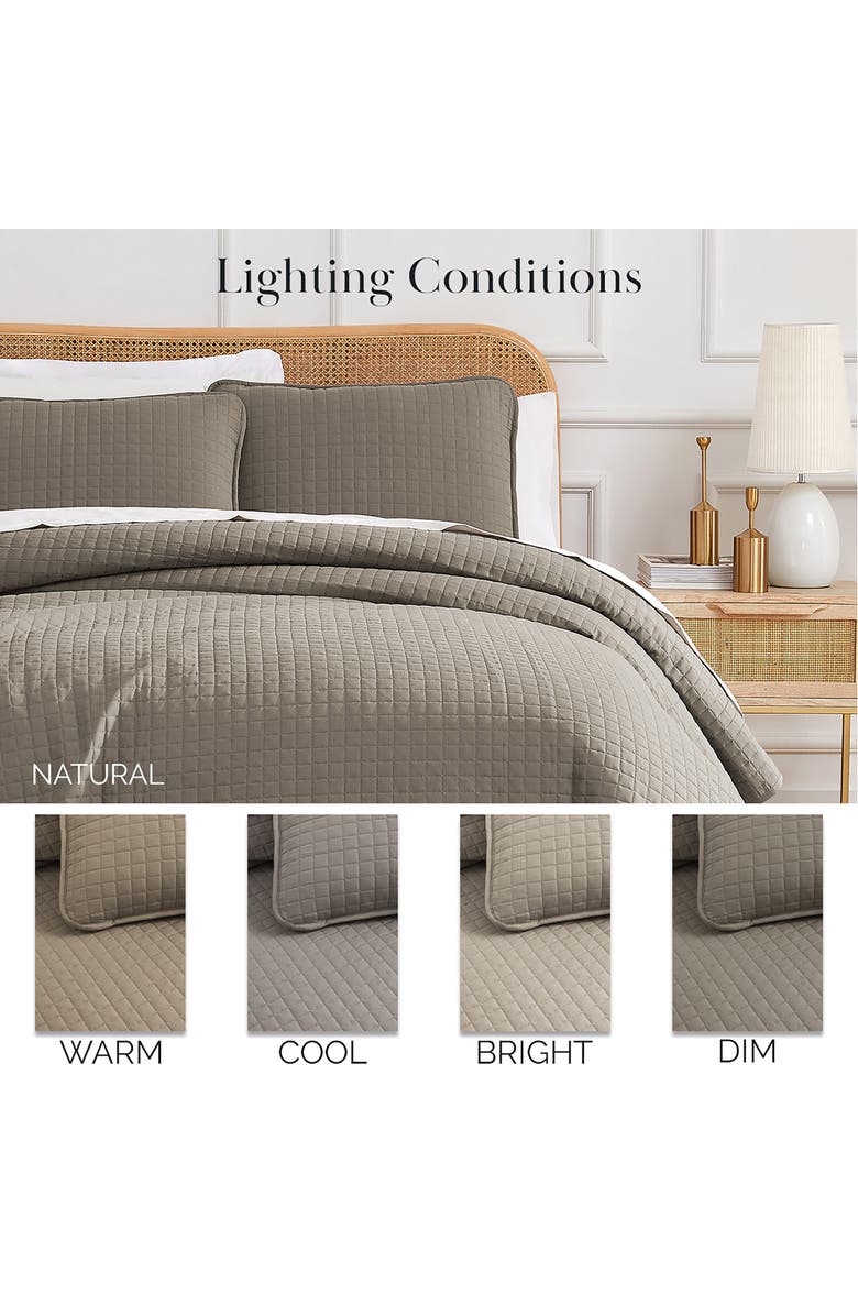 SOUTHSHORE FINE LINENS Vilano Oversize Quilt Set, Alternate, color, Dark Taupe