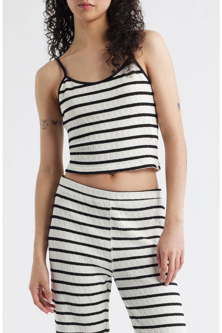 Bobby Stripe Cotton Blend Camisole, Main, color, BLACK/ WHITE