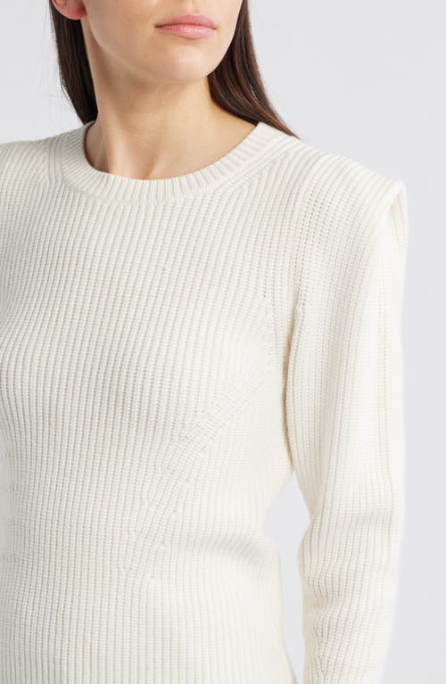 Hugo Boss Boss Frarimi Extended Shoulder Crewneck Sweater In Soft Cream