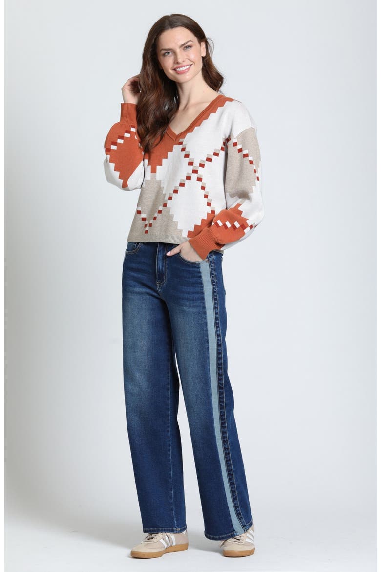 Canyon V-Neck Sweater, Alternate, color, CINNAMON SPICE