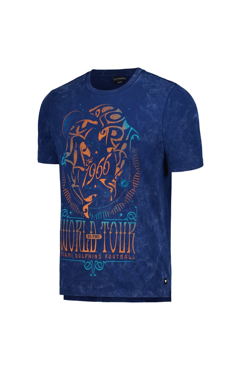THE WILD COLLECTIVE Unisex The Wild Collective Navy Miami Dolphins Tour Band T-Shirt, Alternate, color, Navy