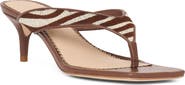 Cinq à Sept Frankie Zebra Print Calf Hair Thong Sandal